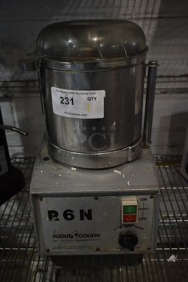 Robot Coupe R6N Metal Commercial Countertop Bowl, Lid and S Blade. 230 Volts, 3 Phase.