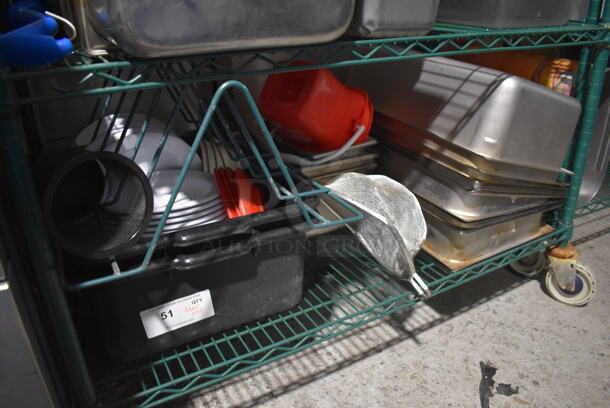 ALL ONE MONEY! Tier Lot of Various Items Including Stainless Steel Drop In Bins and Poly Bowls - Image 4 of 4