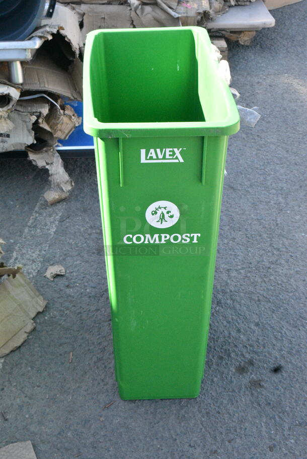 4 BRAND NEW SCRATCH AND DENT! Trash Cans Including 2 Lavex Green Slim Jim Trash Cans, Lavex 475TCRND32RD 32 Gallon Red Round Commercial Trash Can. 4 Times Your Bid! - Image 6 of 11
