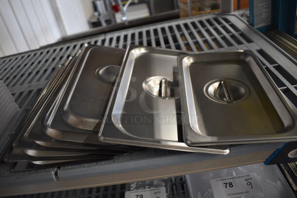 7 Stainless Steel Drop In Bin Lids; 6 1/3 Size, 1 1/4 Size. 7 Times Your Bid!