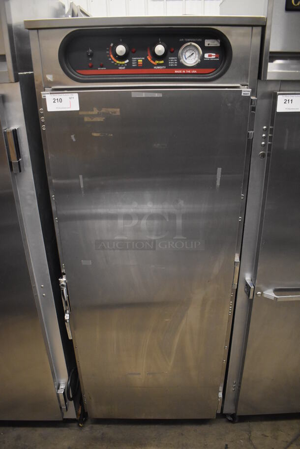 Carter Hoffmann Stainless Steel Commercial Single Door Reach In Holding Cabinet on Commercial Casters. 28x32x76. Tested and Working!