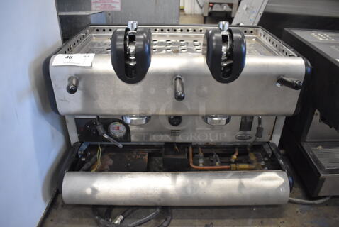 San Marco LEVA-2 Stainless Steel Commercial Countertop 2 Group Espresso Machine w/ Steam Wand. 230 Volts, 1 Phase. 28x21x23