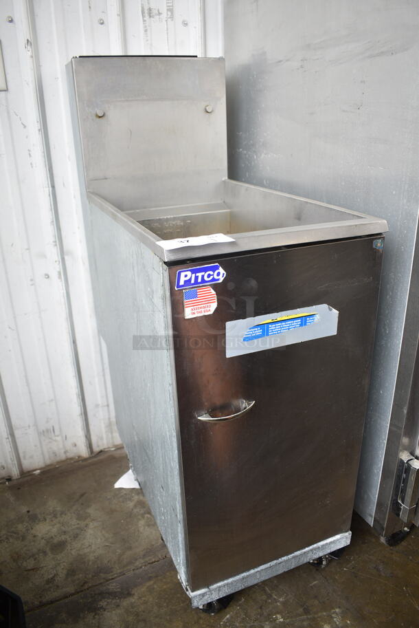 2021 Pitco Frialator 45C Stainless Steel Commercial Floor Style Natural Gas Powered Deep Fat Fryer. 122,000 BTU.  - Image 2 of 6