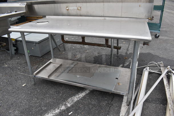 Stainless Steel Table w/ Cut Out and Under Shelf. 60x30.5x35 - Image 2 of 4