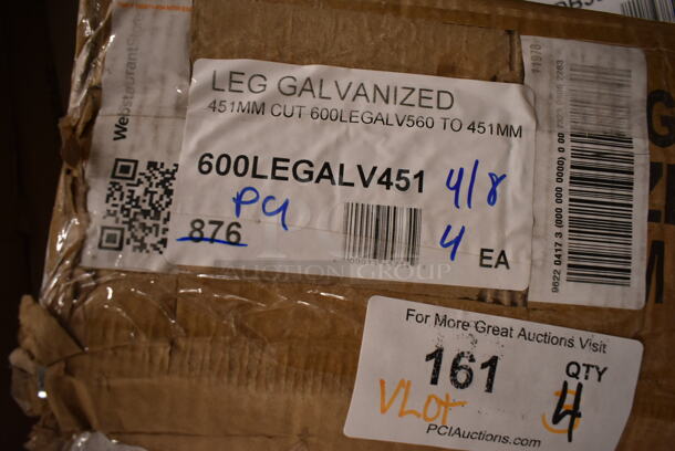 ALL ONE MONEY! Lot of 3 BRAND NEW Items Including 600DB35 Regency 3 1/2" Basket Drain with Strainer - 1 1/2" IPS, 600LEGSS14 Regency 18 1/2" Stainless Steel Leg for Sinks and 600LEGALV451 Galvanized Steel Leg for Equipment Stands and Mixer Tables - 5" Casters Required - Image 5 of 6