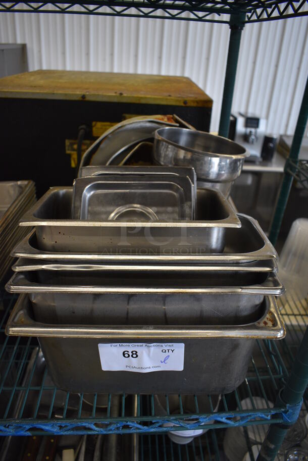ALL ONE MONEY! Lot of Various Stainless Steel Bins Including Full Size Drop In Bin! 