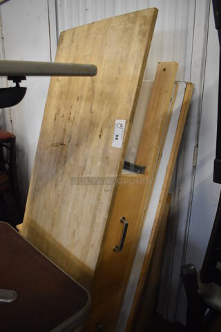 ALL ONE MONEY! Lot of Pieces to Butcher Block Table. Includes 69x26x9