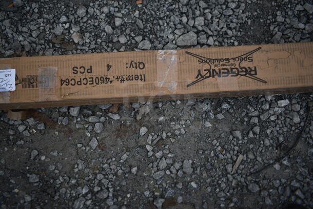 5 BRAND NEW SCRATCH AND DENT! Boxes of 4 Regency 460ECPC64 64" NSF Chrome Mobile Shelving Post - Image 3 of 5