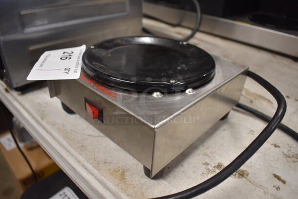 Newco T-100 Stainless Steel Commercial Countertop Single Burner Coffee Pot Warmer. 120 Volts, 1 Phase. 7x7x3.5. Tested and Working! - Image 2 of 4