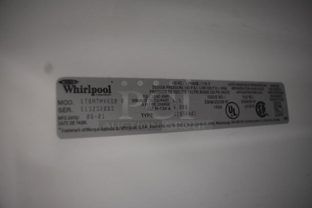 Whirlpool ET8MTMXKQ0 White Residential Refrigerator Freezer Combo 115 Volt 1 Phase. Tested and Working! - Image 7 of 8