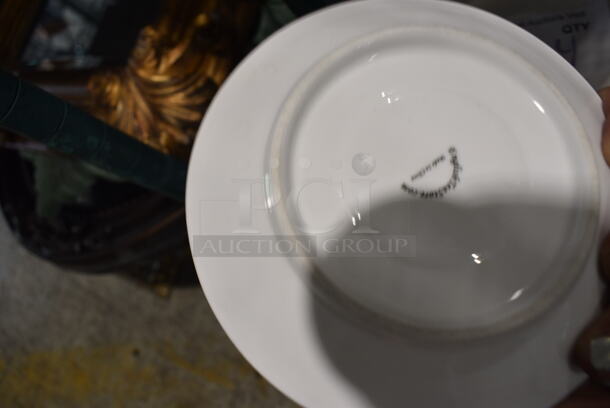 5 White Ceramic Saucers w/ Pink Rim. 6x6x1. 5 Times Your Bid! - Image 2 of 3