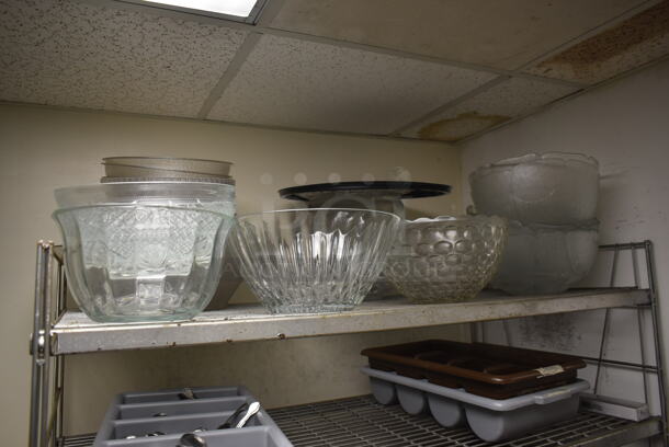 Metal Wire 6 Tier Shelving Unit w/ Contents Including Bins of Silverware. BUYER MUST REMOVE: BUYER MUST DISMANTLE. PCI CANNOT DISMANTLE FOR SHIPPING. PLEASE CONSIDER FREIGHT CHARGES. (dish room) - Image 2 of 7