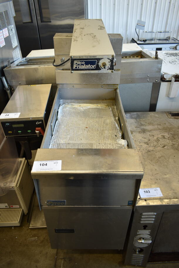 2016 Pitco Frialator SGBNB14 Stainless Steel Commercial Floor Style Fry Dumping Station w/ Warmer.  - Image 1 of 7