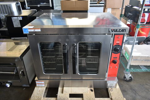 BRAND NEW SCRATCH AND DENT! Vulcan VC5GD-21D1Z Stainless Steel Commercial Full Size Convection Oven w/ View Through Doors, Metal Oven Racks and Thermostatic Controls. Tested and Working!