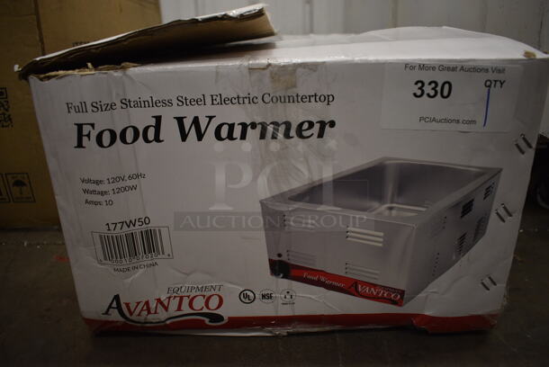IN ORIGINAL BOX! 2021 Avantco 177W50 Stainless Steel Commercial Countertop Food Warmer. 120 Volts, 1 Phase. 14.5x23x9. Tested and Working! - Image 7 of 7