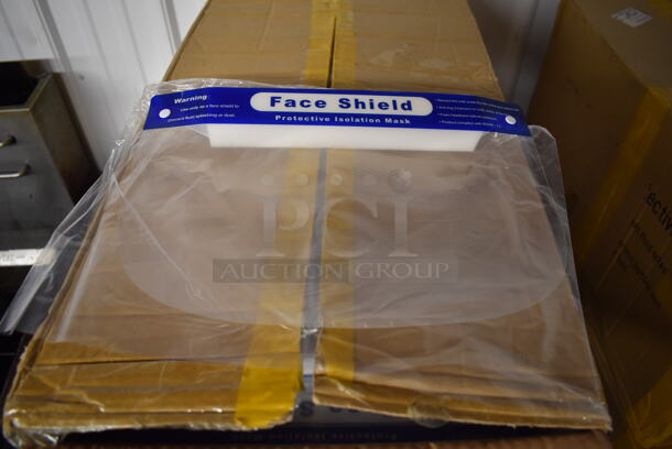 4 Boxes of 200 BRAND NEW! Face Shield Protective Isolation Masks. Total of 800 Masks. 4 Times Your Bid!