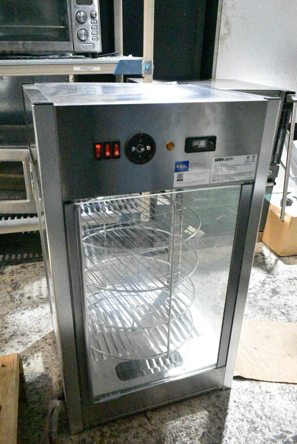BRAND NEW SCRATCH AND DENT! ServIt 423PDW12D2 Stainless Steel 12" Self-Service Pizza Warmer with 4-Shelf Rotating Rack. 120 Volts, 1 Phase. Tested and Working! - Image 5 of 7