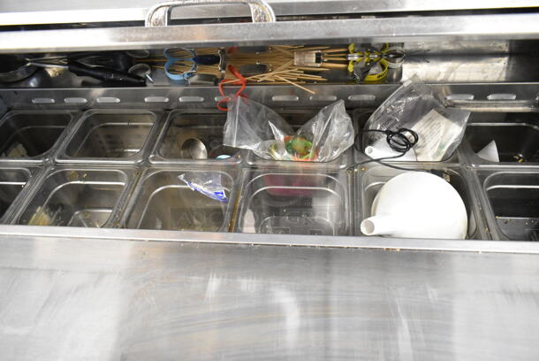 Turbo Air TST-48SD-N Stainless Steel Commercial Sandwich Salad Prep Table Bain Marie Mega Top on Commercial Casters. 115 Volts, 1 Phase. Tested and Working! - Image 3 of 9