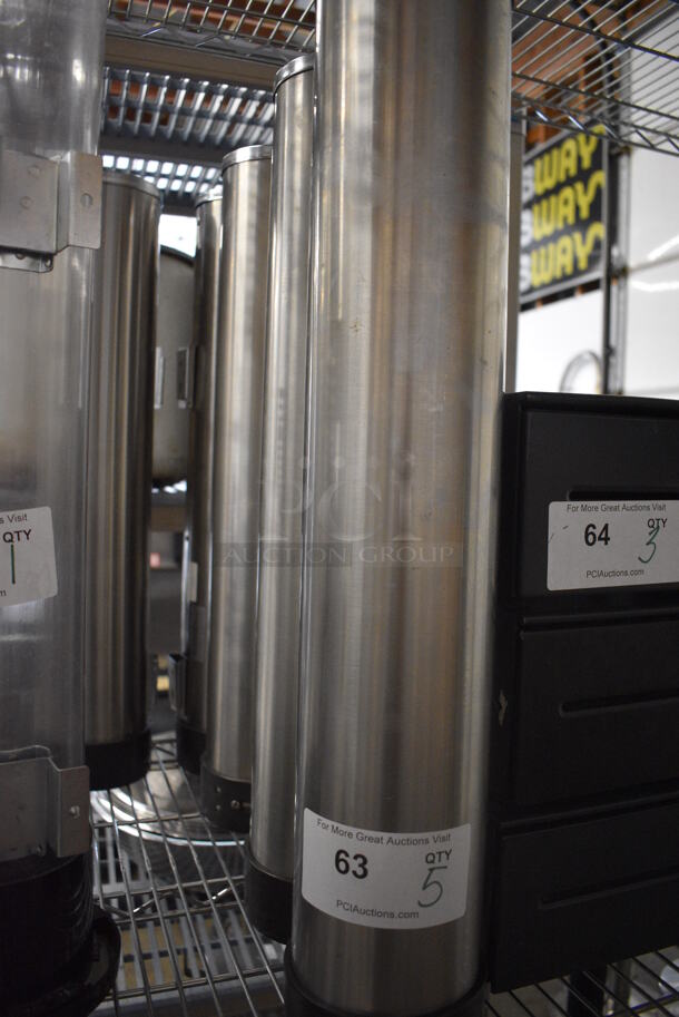 5 San Jamar Stainless Steel Cup Dispensers. 4.5x4.5x24. 5 Times Your Bid! - Image 2 of 3