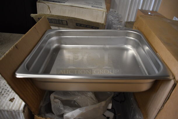12 BRAND NEW IN BOX! Stainless Steel 1/2 Size Drop In Bins. 1/2x2. 12 Times Your Bid! - Image 1 of 2