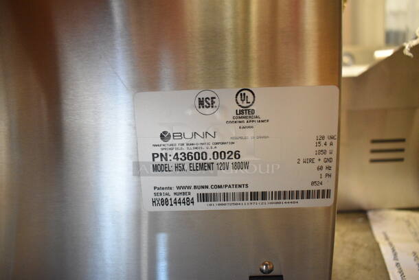 BRAND NEW SCRATCH AND DENT! 2024 Bunn 43600.0026 H5X Stainless Steel 5 Gallon 212 Degree Hot Water Dispenser. 120 Volts, 1 Phase.  - Image 7 of 7