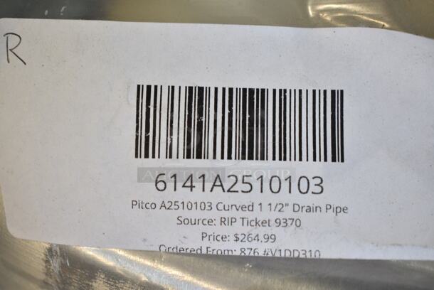 BRAND NEW SCRATCH AND DENT! Lot Including 6141A2510103 Pitco A2510103 Curved 1 1/2" Drain Pipe, 60HPD150 Heat Drain Pan Inserts, Wooden Seat - Image 3 of 7