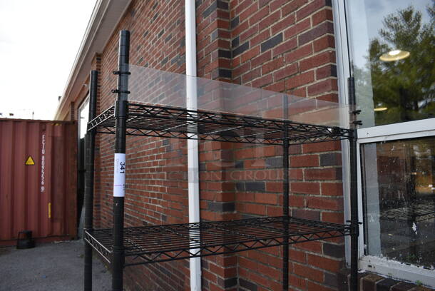 Black Finish 5 Tier Wire Shelving Unit. BUYER MUST DISMANTLE. PCI CANNOT DISMANTLE FOR SHIPPING. PLEASE CONSIDER FREIGHT CHARGES. 35.5x16x73 - Image 2 of 3