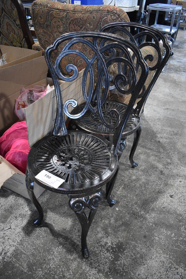 2 Metal Patio Chairs. 17.5x16x35. 2 Times Your Bid! - Image 2 of 4