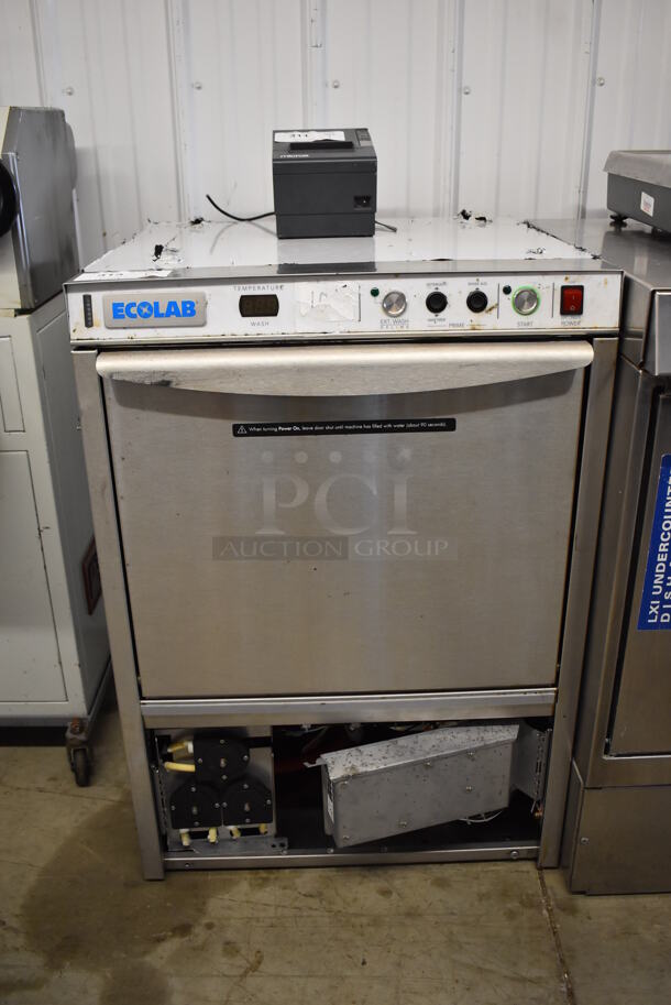 Ecolab Stainless Steel Commercial Undercounter Dishwasher. 115 Volts, 1 Phase. 24x26x34