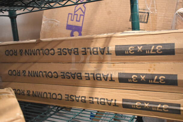 4 BRAND NEW SCRATCH AND DENT! Boxes; 3 Lancaster Table & Seating 37" Table Base Column and Rod and 1 Box of 4 Lancaster Table & Seating 10" Cast Iron Table Base Spider. 4 Times Your Bid! - Image 5 of 5