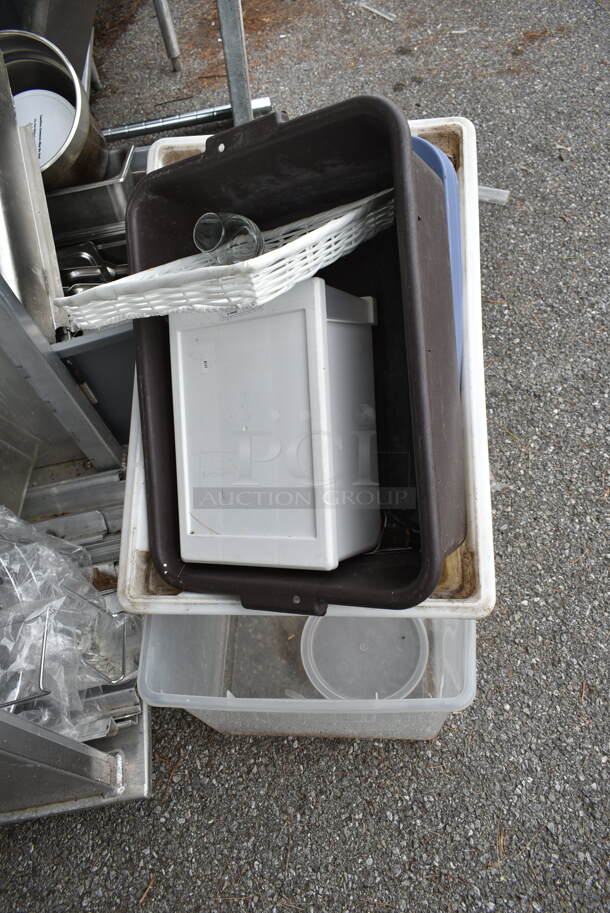 ALL ONE MONEY! Lot of Metal Commercial Pan Transport Rack on Commercial Casters, Cookie Merchandiser, Poly Bins. - Image 4 of 4