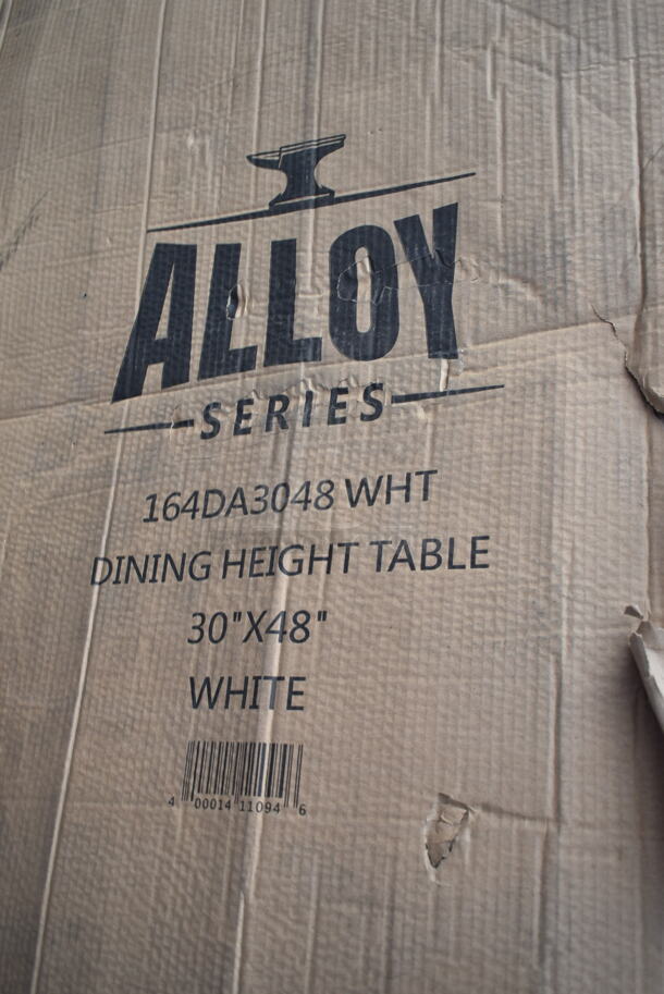 BRAND NEW SCRATCH AND DENT! Lancaster Table & Seating 164DA3048WHT Alloy Series 48" x 30" Pearl White Standard Height Outdoor Table - Image 2 of 3