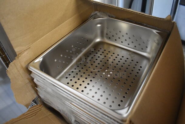6 BRAND NEW IN BOX! Vollrath Stainless Steel 1/2 Size Perforated Drop In Bins! 1/2x4. 6 Times Your Bid! - Image 2 of 4
