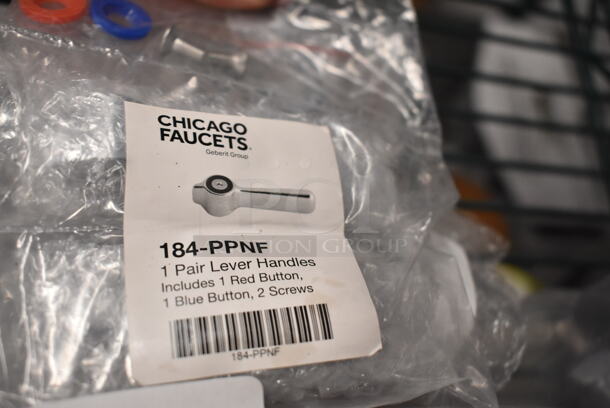 BRAND NEW SCRATCH AND DENT! Lot of Faucet Pieces Including Chicago 184-PPNF Lever Handles, Chicago Faucet AB540-043KCP - Image 3 of 7