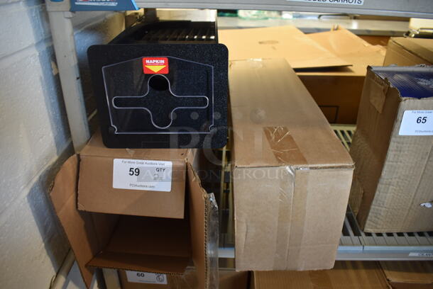 2 BRAND NEW IN BOX! Black Poly Napkin Dispensers. 2 Times Your Bid!