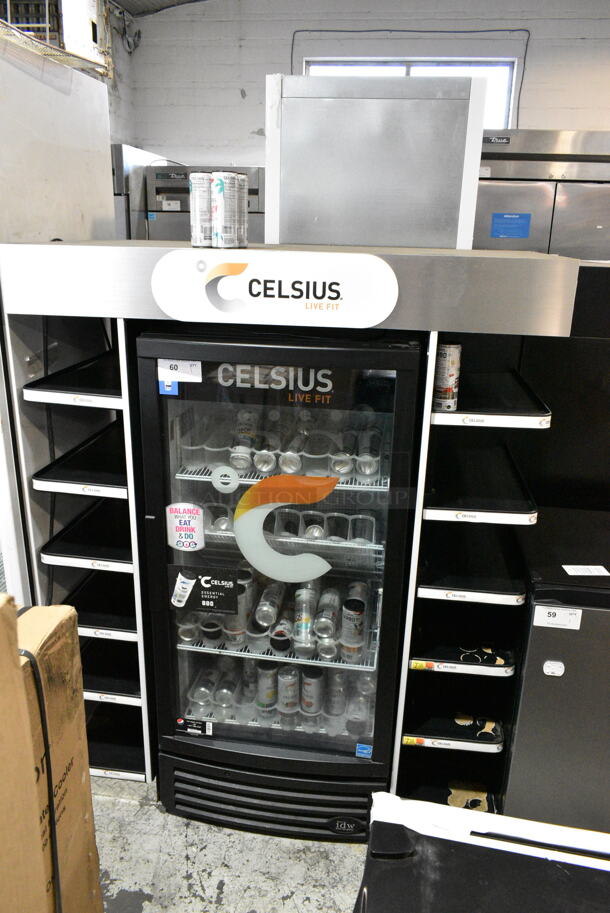 IDW G-10-F334B-HC Metal Commercial Single Door Reach In Cooler Merchandiser w/ Poly Coated Racks and Drink Sliders. 110-120 Volts, 1 Phase. Tested and Working! - Image 1 of 6