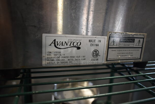 Avantco 177F200 Stainless Steel Commercial Countertop Electric Powered Single Bay Deep Fat Fryer. 208-240 Volts, 1 Phase. - Image 5 of 5