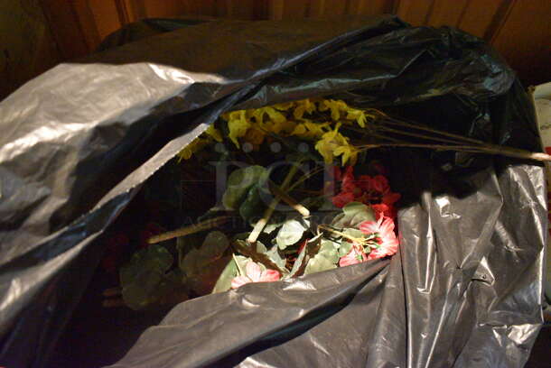 ALL ONE MONEY! Lot of Box of Decorations and Bag of Fake Plants. (bar) - Image 4 of 4