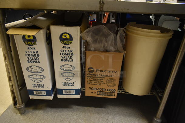 ALL ONE MONEY! Lot of Various Items Including Paper Products, Poly Trash Cans and Wire Dunnage Rack. (dish room) - Image 3 of 3