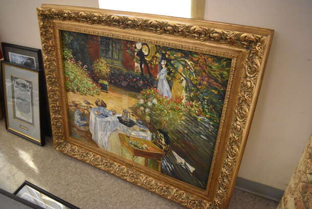 Framed Canvas Painting Reproduction of The Luncheon by Claude Monet From Art Dealer Ed Mero! - Image 2 of 7