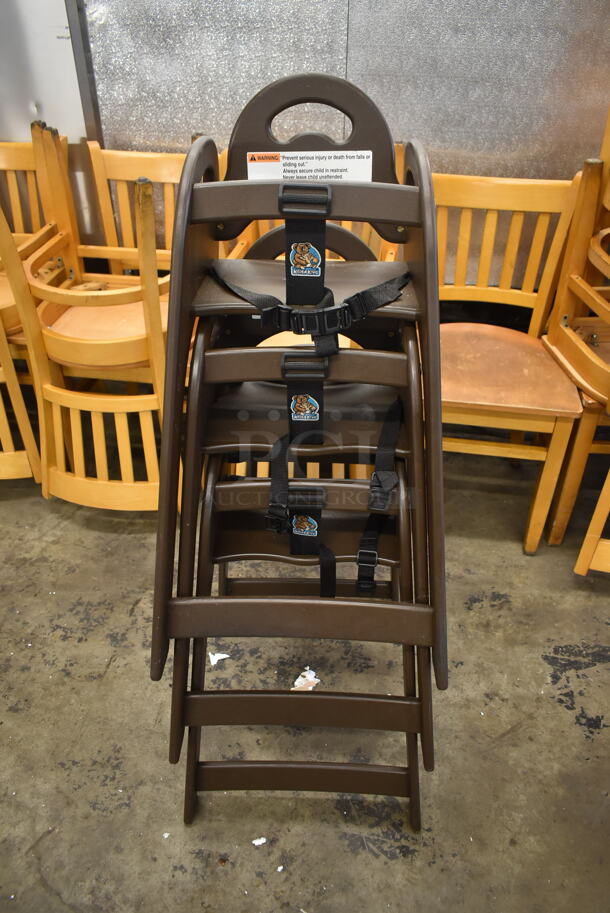 3 Koala Kare Brown Poly High Chairs. 3 Times Your Bid! - Image 1 of 4