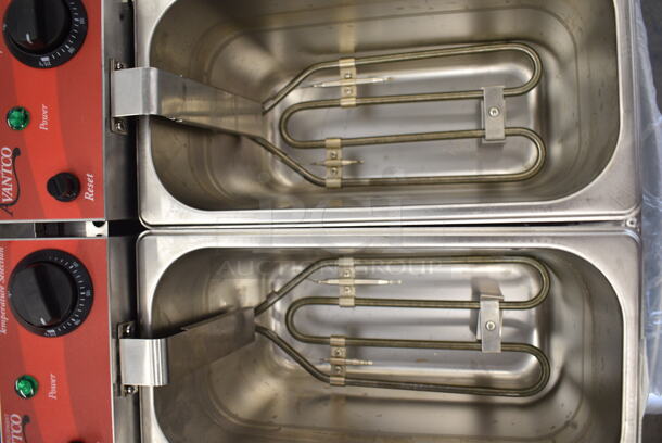 BRAND NEW SCRATCH AND DENT! 2023 Avantco 177PC102 2 Gallon / 8 Liter Electric Countertop Two Section Pasta Cooker w/ 4 Metal Fry Baskets. 120 Volts, 1 Phase. - Image 6 of 7