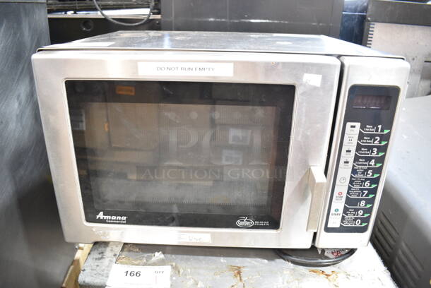 Amana RFS12SW2A Stainless Steel Commercial Countertop Microwave Oven. 120 Volts, 1 Phase.   - Image 1 of 5