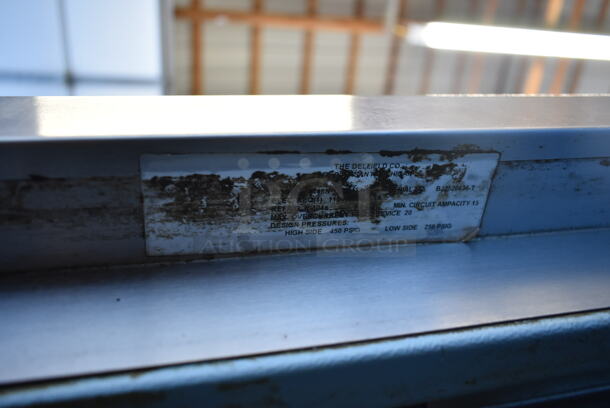 Delfield Stainless Steel Commercial Sandwich Salad Prep Table Bain Marie Mega Top on Commercial Casters. 115 Volts, 1 Phase. Tested and Powers On But Does Not Get Cold  - Image 9 of 9