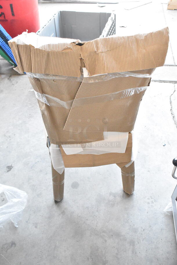 6 BRAND NEW SCRATCH AND DENT! Lancaster Table & Seating 164CLADBLKFR Black Wood Pattern Ladder Back Dining Height Chair Frame. No Seat. 6 Times Your Bid!  - Image 4 of 5