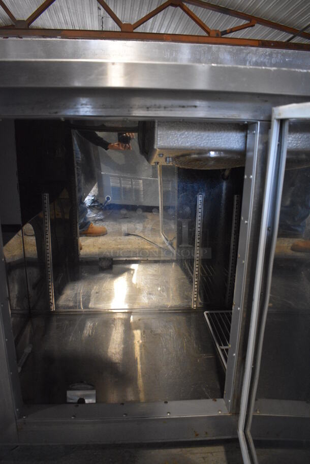 Stainless Steel Commercial Work Top 4 Door Cooler w/ Backsplash. 96.5x24.5x43. Tested and Does Not Power On - Image 4 of 7