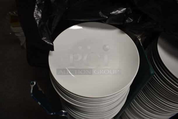 Metal Commercial Dish Cart on Commercial Casters w/ Ceramic Plates. (dish room) - Image 3 of 3