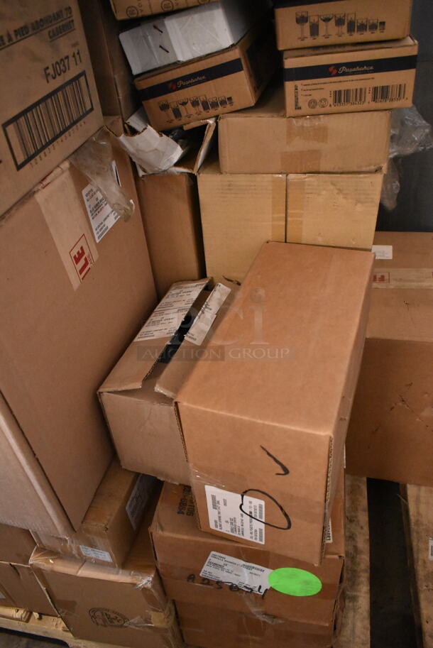 PALLET LOT of 40 BRAND NEW Boxes Including FJ037 Cabernet Wine Glasses, Rosenthal Sambonet 10304228 Dishes, 10192552 Cocktail Glasses, CSFP10 Frying Pans, CSS-6507 Fry Pans, DX430061 Heritage Stackable Cranberry Bowl, 2 Box Steelite HL15400 Platter Oval Dish, 10273860 Tortilla Warmer, 10301028 Blonde Serving Tray, Sambonet Glasses, RVPC1131 Dishes, 3 Box Pasabahce Glasses, GI Metal AC-APM Pizza Peel Holder, Carlisle 604460 Spoons, RAK Porcelain 1000002T Wine Glasses. 40 Times Your Bid! - Image 6 of 12