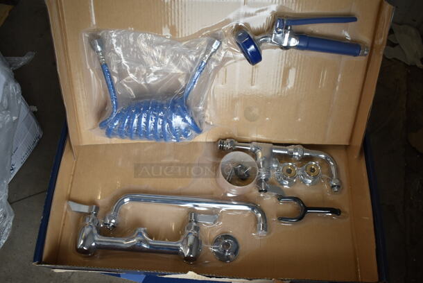 3 BRAND NEW SCRATCH AND DENT! Waterloo 750FWU812 2.6 GPM Wall-Mounted Pet Grooming / Utility Faucet with 8" Centers, 9' Coiled Hose, and 12" Add-On Faucet. 3 Times Your Bid! - Image 5 of 6