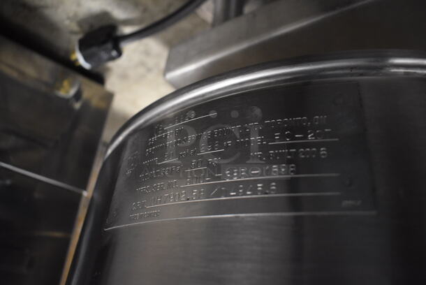 Market Forge EO-20T Stainless Steel Commercial Electric Powered 20 Gallon Tilting Steam Kettle. 208 Volts. 32x25x55 - Image 8 of 9